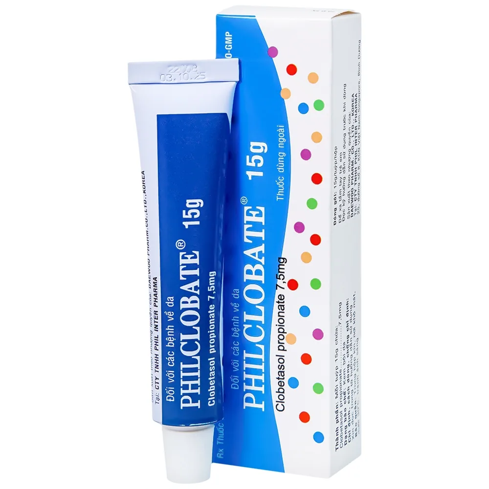 Hình ảnh Kem bôi da PhilClobate Phil Inter Pharma điều trị viêm da, chàm, chàm dị ứng (15g)