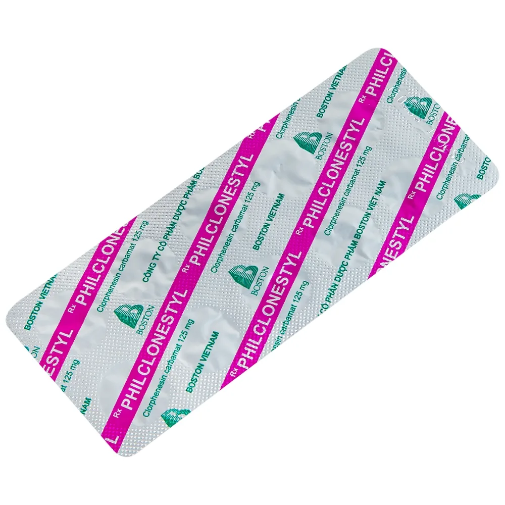 Hình ảnh Thuốc giãn cơ Philclonestyl 125mg Boston điều trị đau do cứng cơ (5 vỉ x 10 viên)