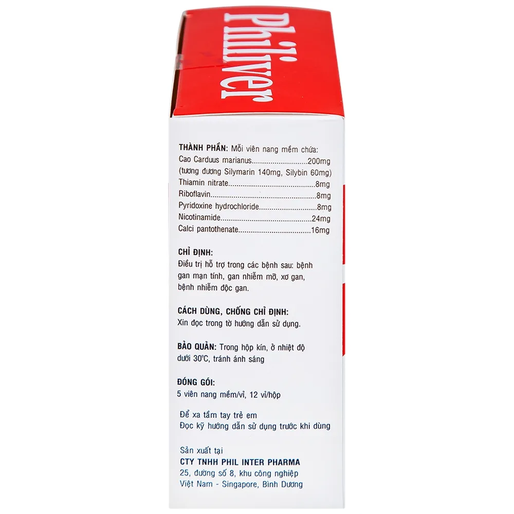 Hình ảnh Viên nang mềm Philiver Phil Inter Pharma điều trị bệnh gan mạn tính, gan nhiễm mỡ (12 vỉ x 5 viên)