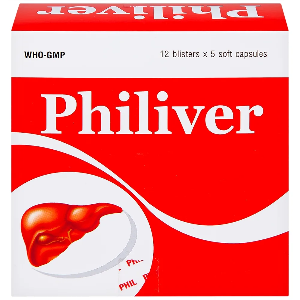 Hình ảnh Viên nang mềm Philiver Phil Inter Pharma điều trị bệnh gan mạn tính, gan nhiễm mỡ (12 vỉ x 5 viên)
