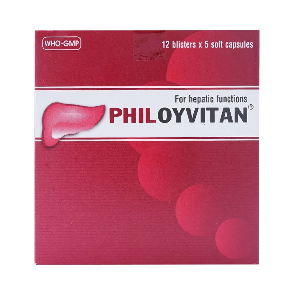 Hình ảnh Viên nang mềm Philoyvitan Phil Inter Pharma điều trị hỗ trợ các bệnh gan mạn tính (12 vỉ x 5 viên)