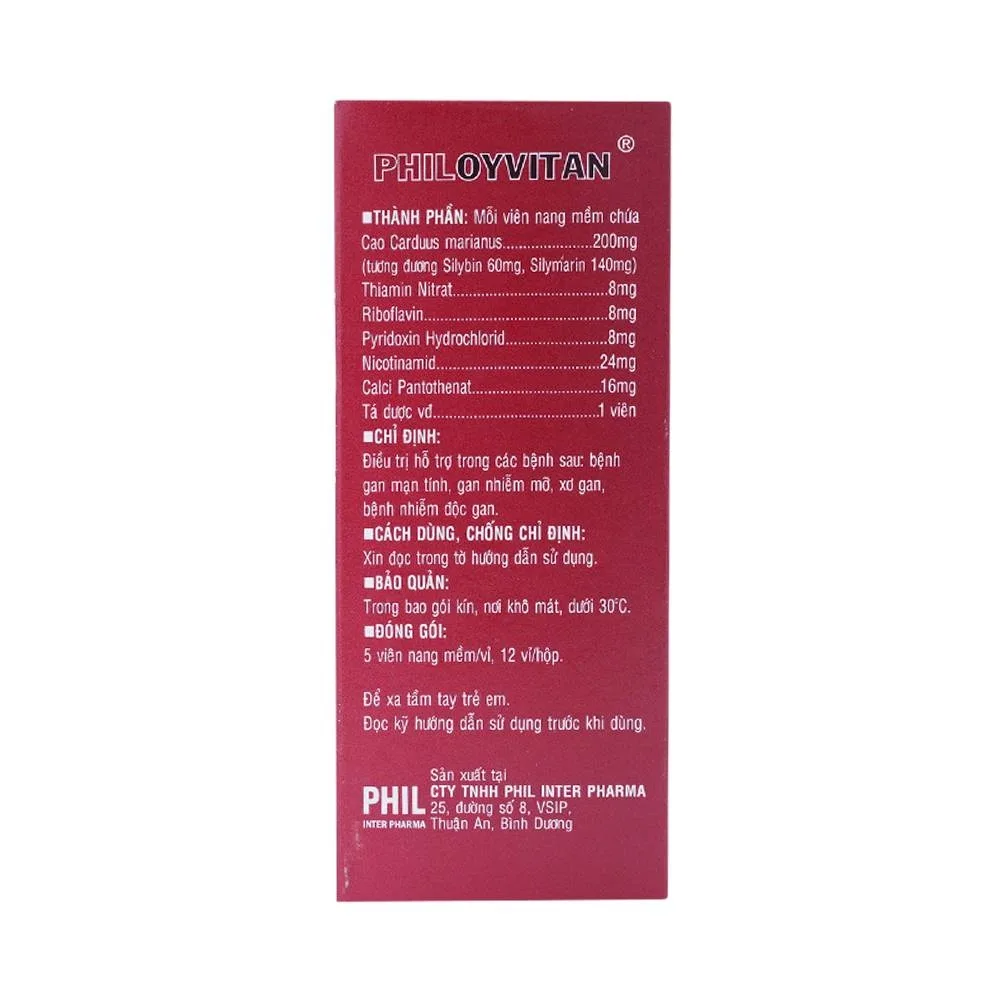 Hình ảnh Viên nang mềm Philoyvitan Phil Inter Pharma điều trị hỗ trợ các bệnh gan mạn tính (12 vỉ x 5 viên)