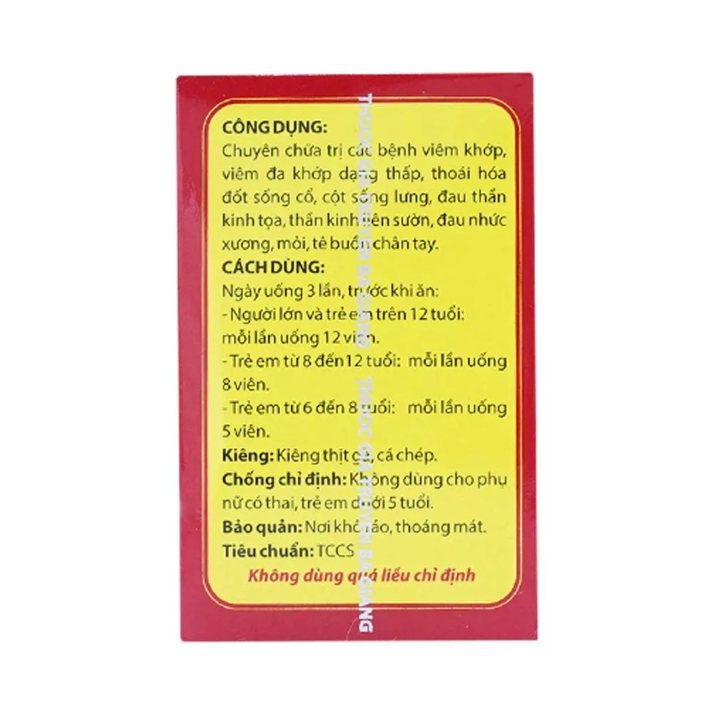 Hình ảnh Thuốc Phong Tê Thấp Bà Giằng điều trị viêm, đau xương khớp (250 viên)