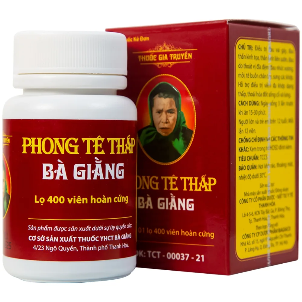 Hình ảnh Thuốc Phong Tê Thấp Bà Giằng điều trị đau vai gáy, đau thần kinh tọa (400 viên)