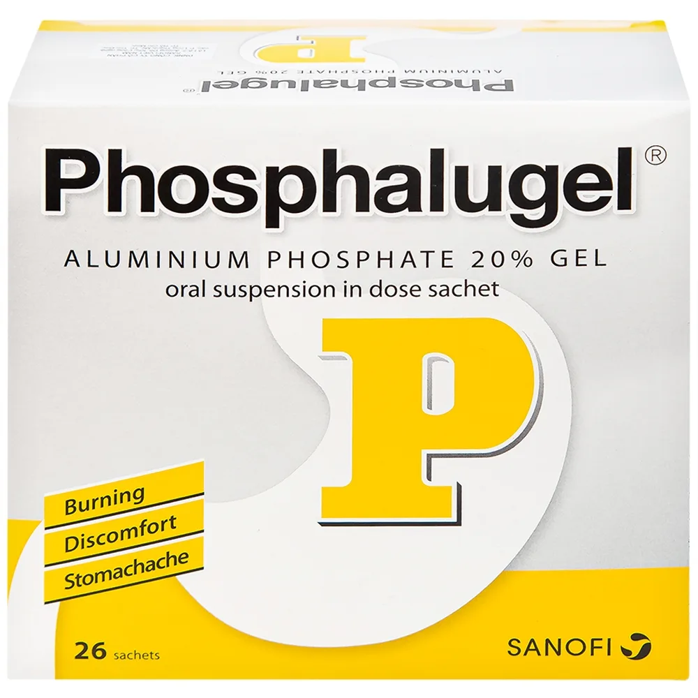 Hình ảnh Hỗn dịch uống Phosphalugel Sanofi giảm độ axit của dạ dày (26 gói x 20g)