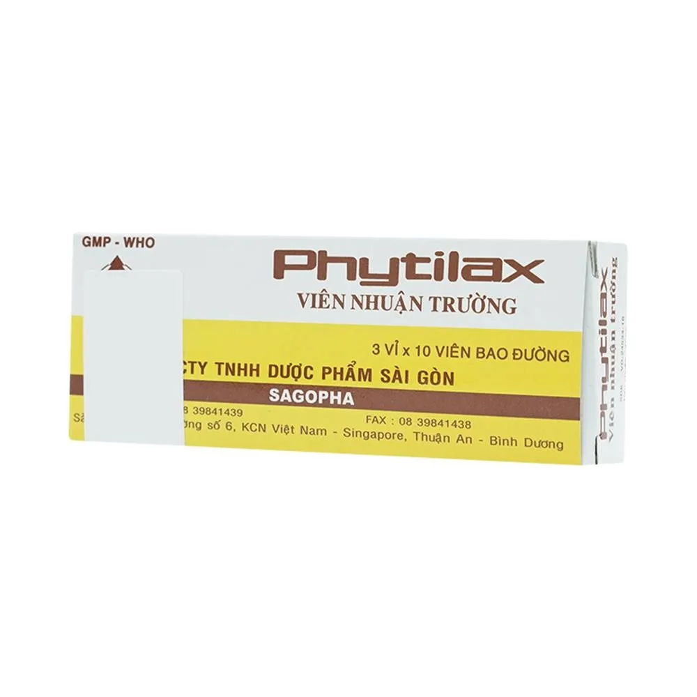 Hình ảnh Viên nhuận trường Phytilax Sagopha thông mật, điều trị táo bón (3 vỉ x 10 viên)