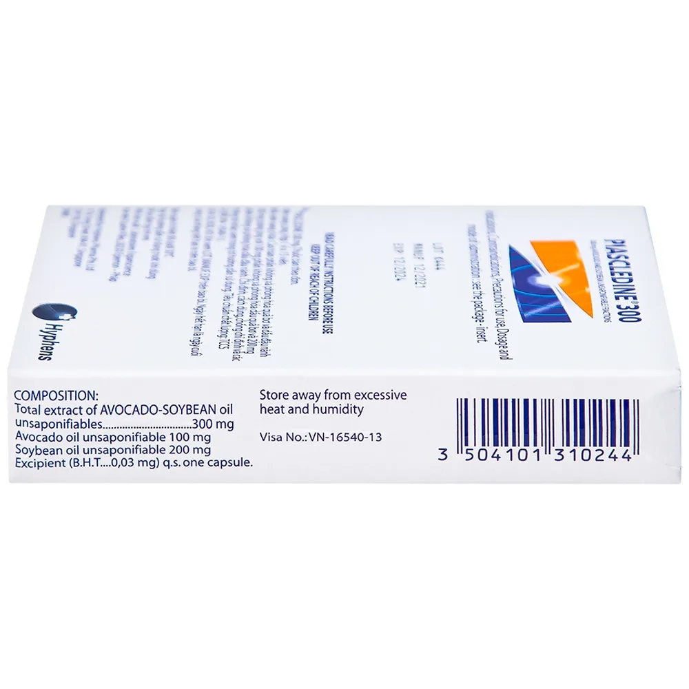 Hình ảnh Viên nang cứng Piascledine 300 Hyphens điều trị viêm xương khớp hông và khớp gối (1 vỉ x 15 viên) 