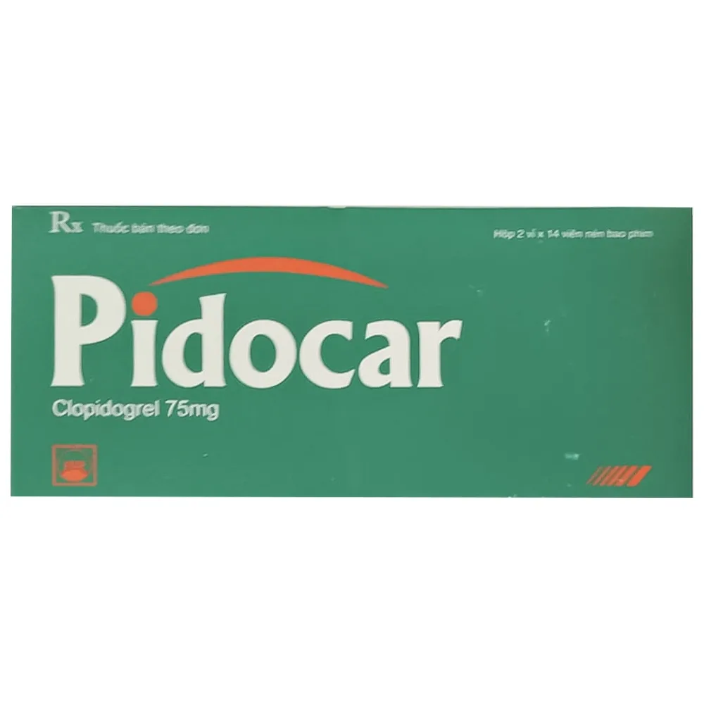 Hình ảnh Viên nén Pidocar 75mg Pymepharco dự phòng biến cố do huyết khối động mạch (2 vỉ x 14 viên)