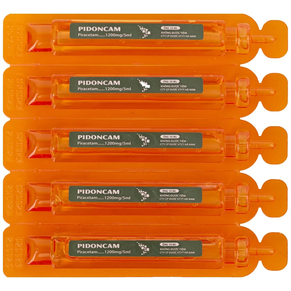 Hình ảnh Thuốc Pidoncam 1200mg/5ml Hà Nam điều trị triệu chứng chóng mặt, suy giảm trí nhớ (20 ống x 10ml)