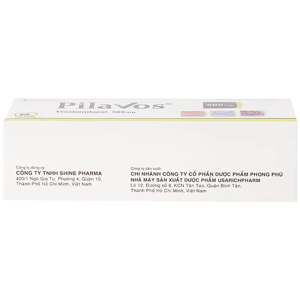 Hình ảnh Thuốc Pilavos 500mg Usarichpharm điều trị bệnh giun lươn, ấu trùng giun di chuyển dưới da (7 vỉ x 4 viên)