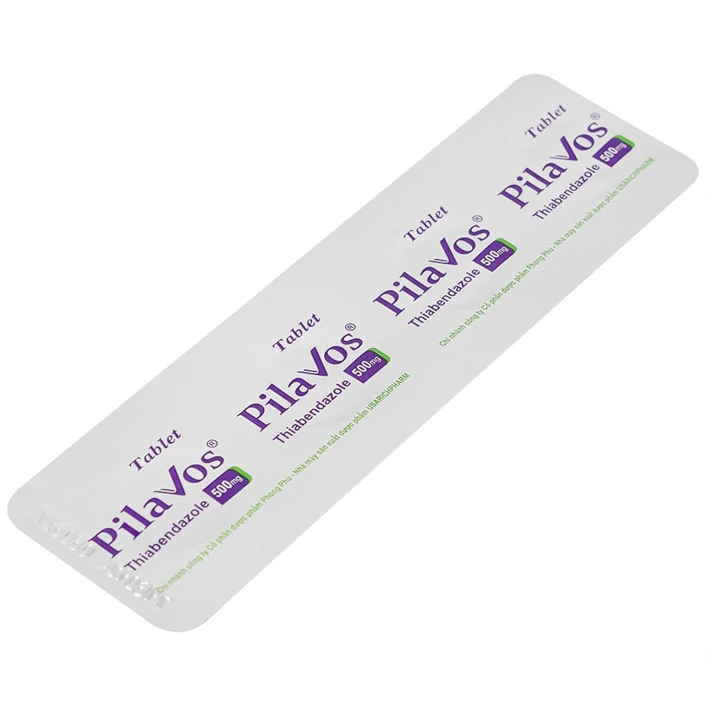 Hình ảnh Thuốc Pilavos 500mg Usarichpharm điều trị bệnh giun lươn, ấu trùng giun di chuyển dưới da (7 vỉ x 4 viên)