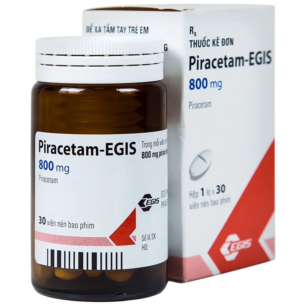 Hình ảnh Viên nén Piracetam - Egis 800mg điều trị các triệu chứng của hội chứng tâm thần thực thể (30 viên)