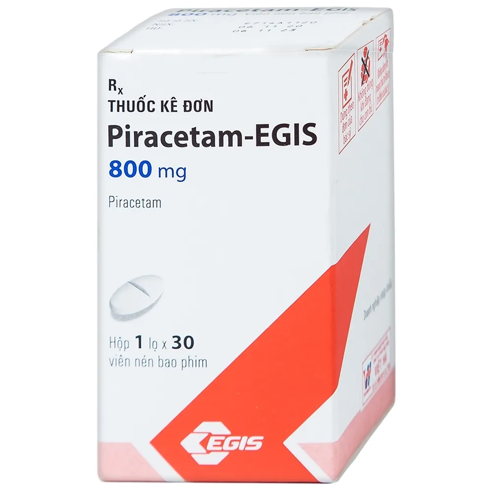 Hình ảnh Viên nén Piracetam - Egis 800mg điều trị các triệu chứng của hội chứng tâm thần thực thể (30 viên)