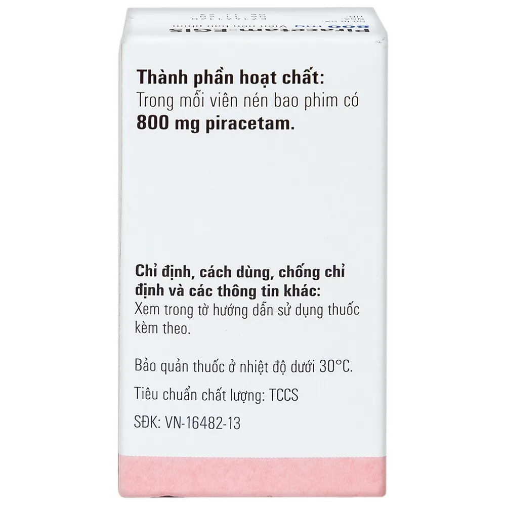 Hình ảnh Viên nén Piracetam - Egis 800mg điều trị các triệu chứng của hội chứng tâm thần thực thể (30 viên)