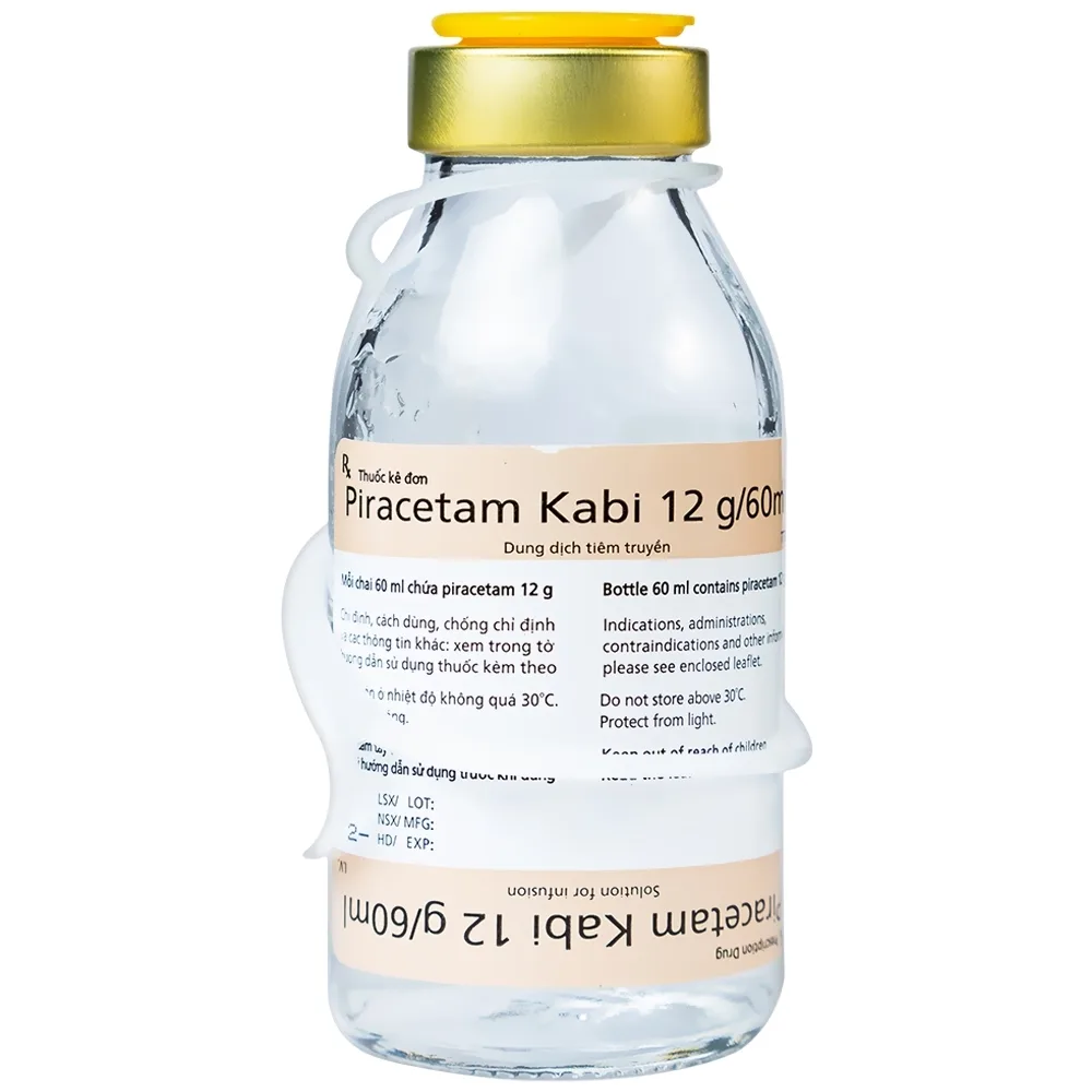 Hình ảnh Dịch truyền Piracetam Kabi 12g/60ml Fresenius Kabi điều trị triệu chứng chóng mặt (60ml)