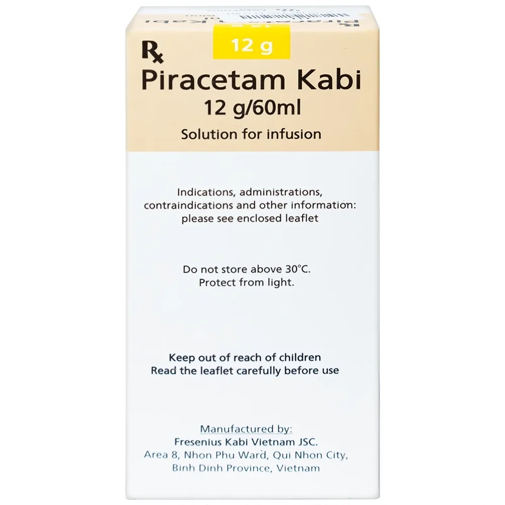Hình ảnh Dịch truyền Piracetam Kabi 12g/60ml Fresenius Kabi điều trị triệu chứng chóng mặt (60ml)