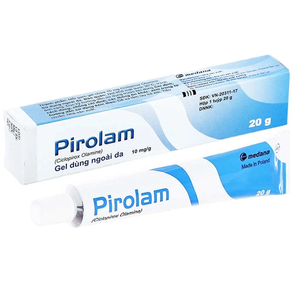 Hình ảnh Gel bôi da Pirolam Medana điều trị các bệnh nấm da, nấm da đầu, nấm da chân (20g)