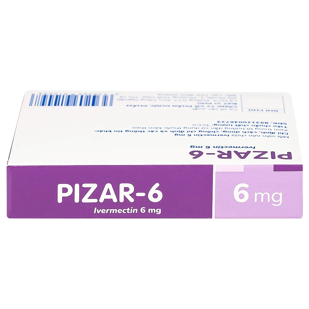Hình ảnh Viên nén Pizar-6 DaViPharm điều trị các bệnh nhiễm giun lươn, giun chỉ (1 vỉ x 4 viên)