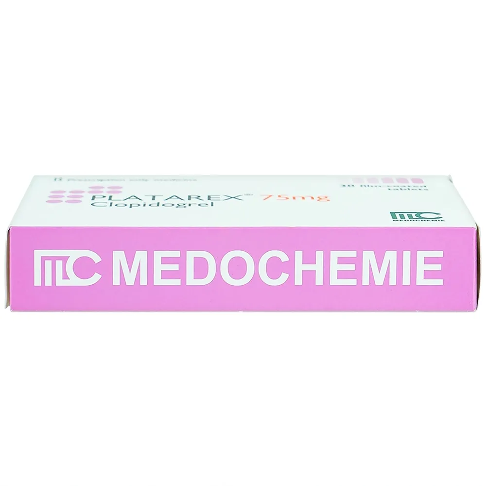 Hình ảnh Viên nén Platarex 75mg Medochemie phòng ngừa các biến cố huyết khối động mạch (3 vỉ x 10 viên)