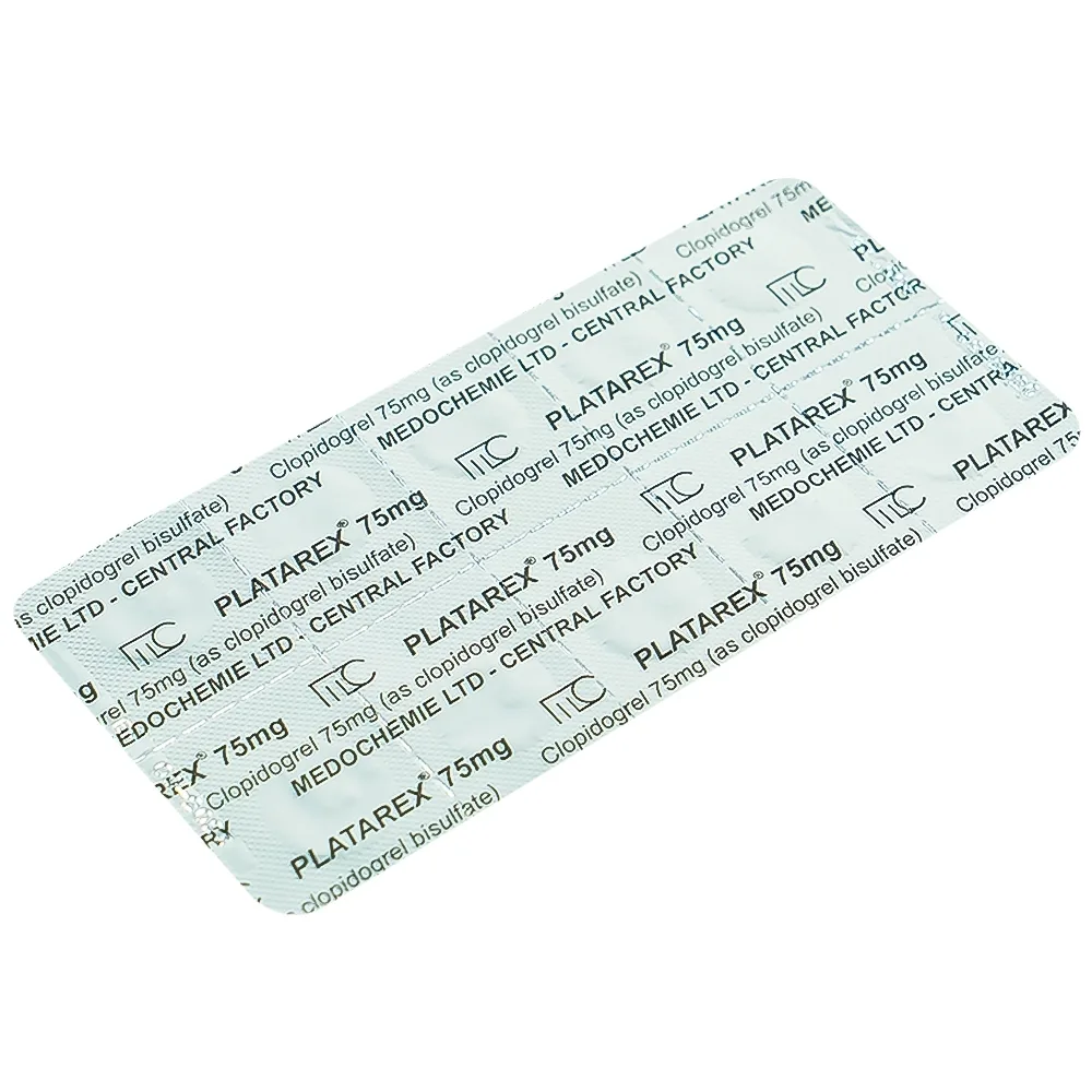 Hình ảnh Viên nén Platarex 75mg Medochemie phòng ngừa các biến cố huyết khối động mạch (3 vỉ x 10 viên)