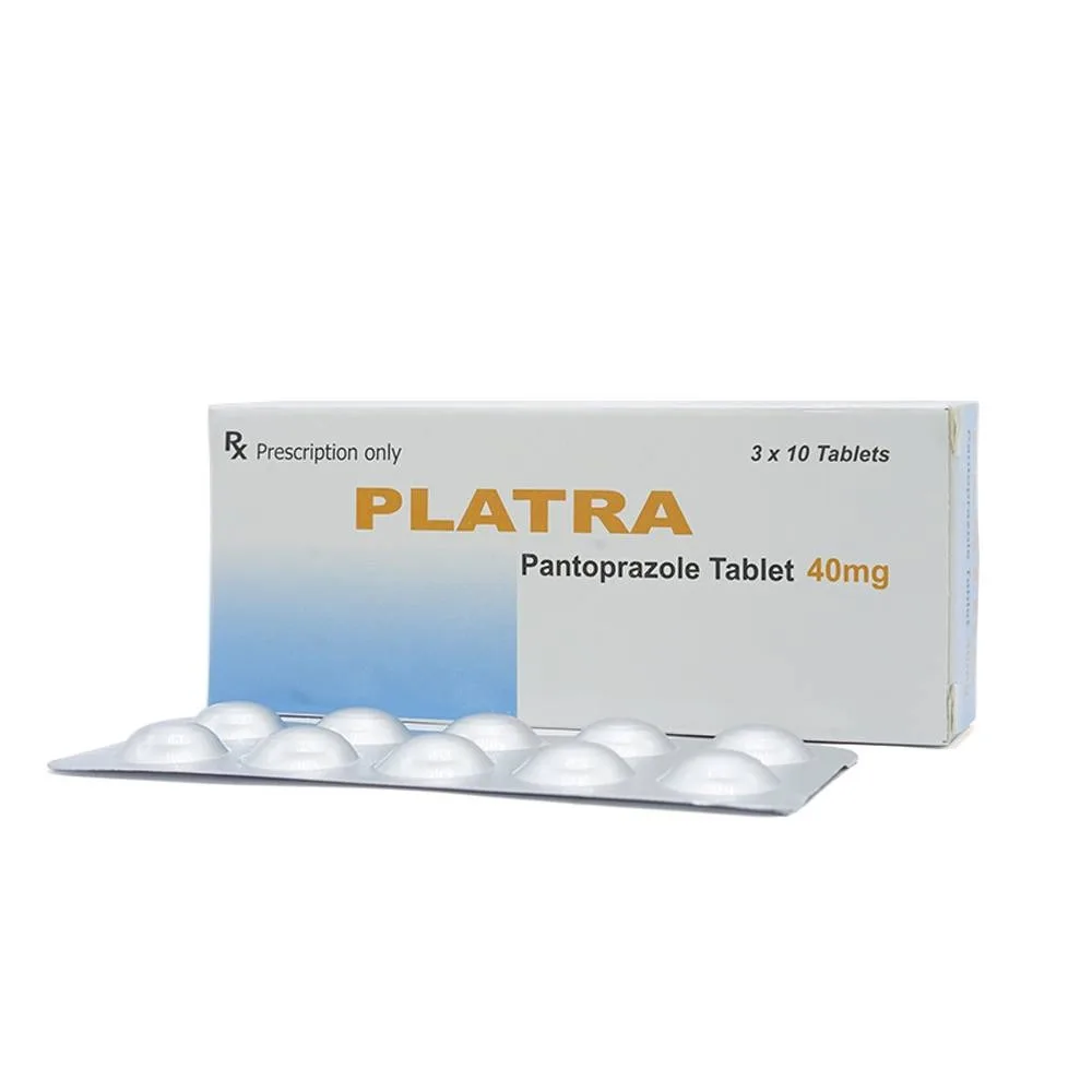 Hình ảnh Viên nén Platra 40mg Acme Formulation điều trị bệnh trào ngược dạ dày thực quản (3 vỉ x 10 viên)