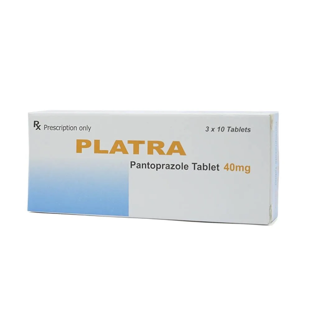 Hình ảnh Viên nén Platra 40mg Acme Formulation điều trị bệnh trào ngược dạ dày thực quản (3 vỉ x 10 viên)