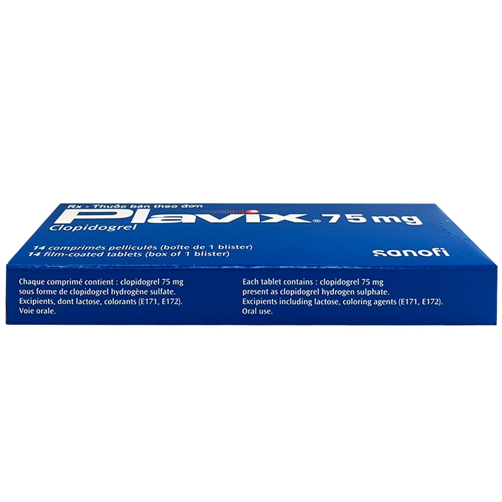 Hình ảnh Thuốc Plavix 75mg Sanofi giảm nguy cơ thành lập cục máu đông, huyết khối (1 vỉ x 14 viên)