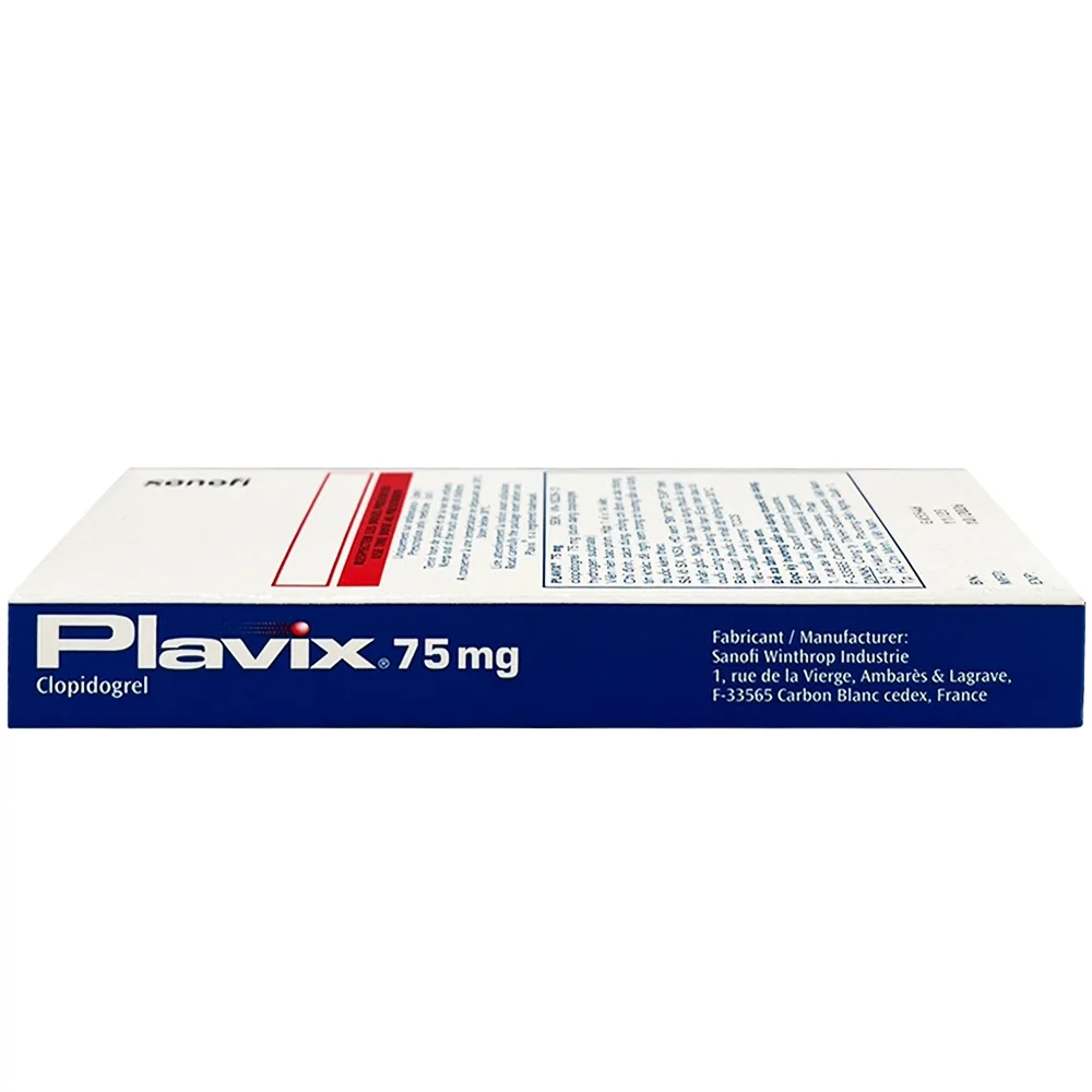 Hình ảnh Thuốc Plavix 75mg Sanofi giảm nguy cơ thành lập cục máu đông, huyết khối (1 vỉ x 14 viên)