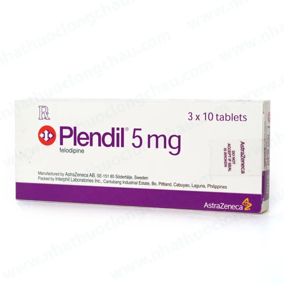 Hình ảnh Viên nén Plendil 5mg AstraZeneca điều trị tăng huyết áp, đau thắt ngực (3 vỉ x 10 viên)