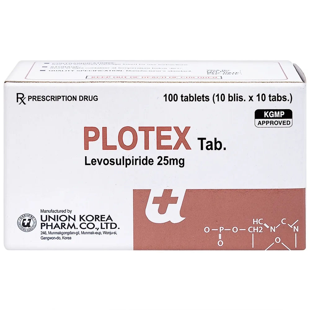 Hình ảnh Thuốc Plotex 25mg Union Korea Pharm điều trị bệnh tâm thần phân liệt (10 vỉ x 10 viên)