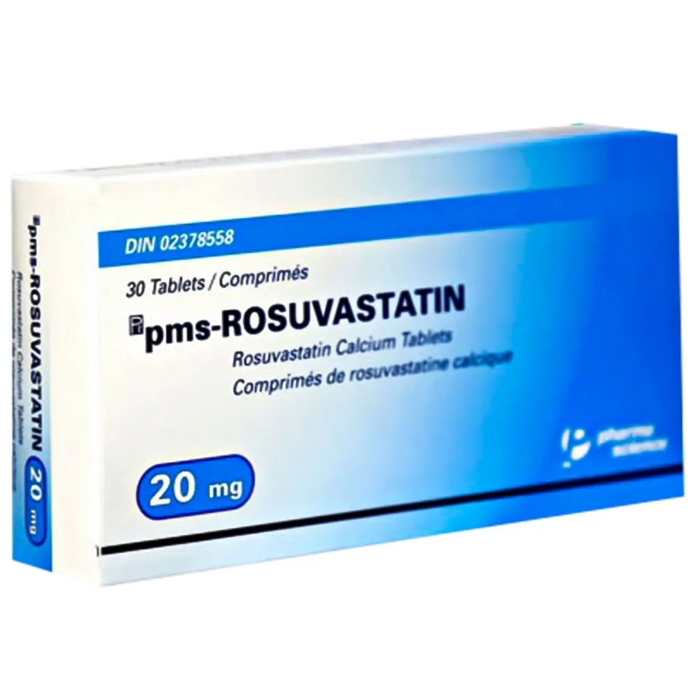 Hình ảnh Viên nén pms-Rosuvastatin 20mg Pharmascience điều trị tăng cholesterol máu (3 vỉ x 10 viên) 