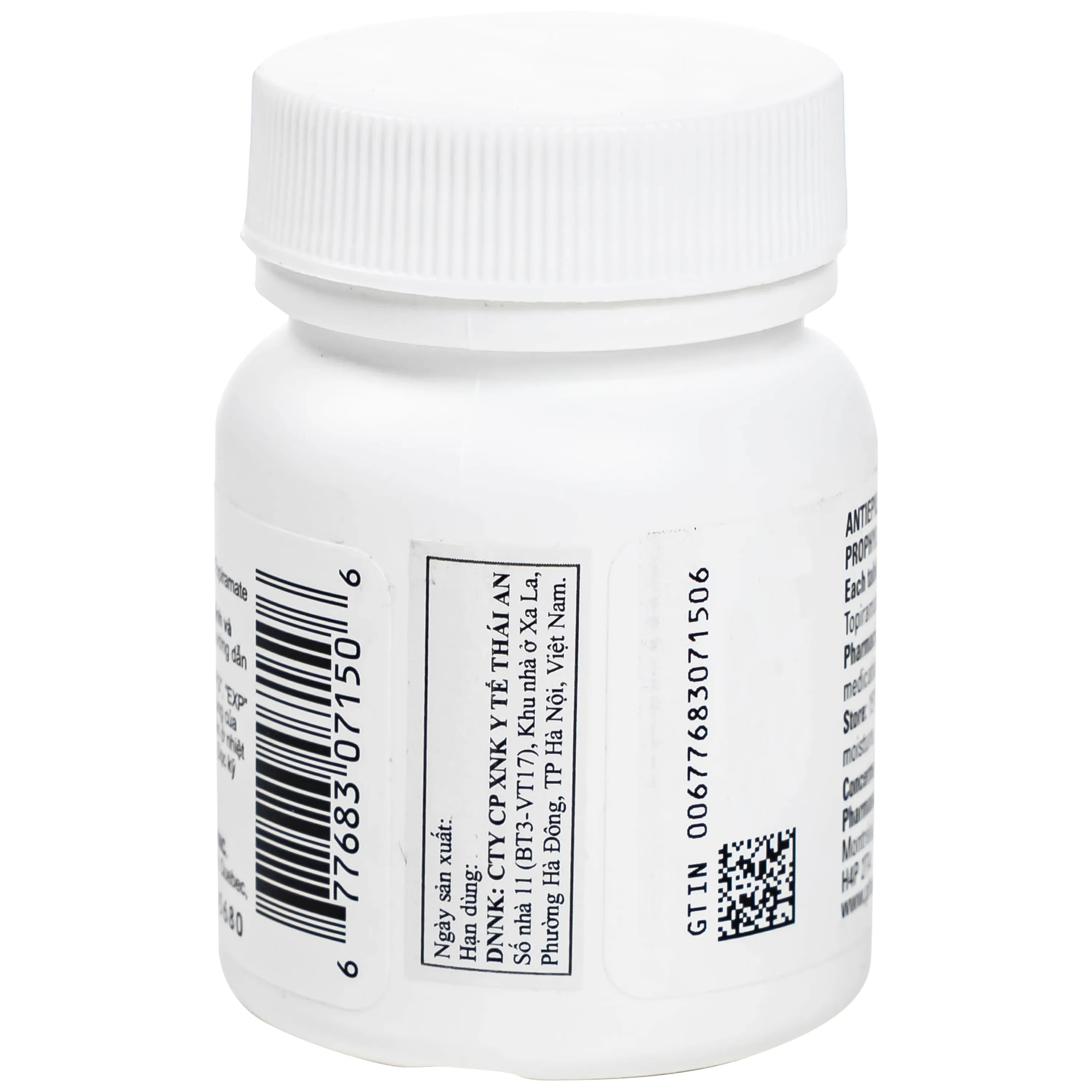 Hình ảnh Thuốc Pms-Topiramate 25mg Pharmascience điều trị động kinh cục bộ, dự phòng đau nửa đầu (Hộp 100 viên)