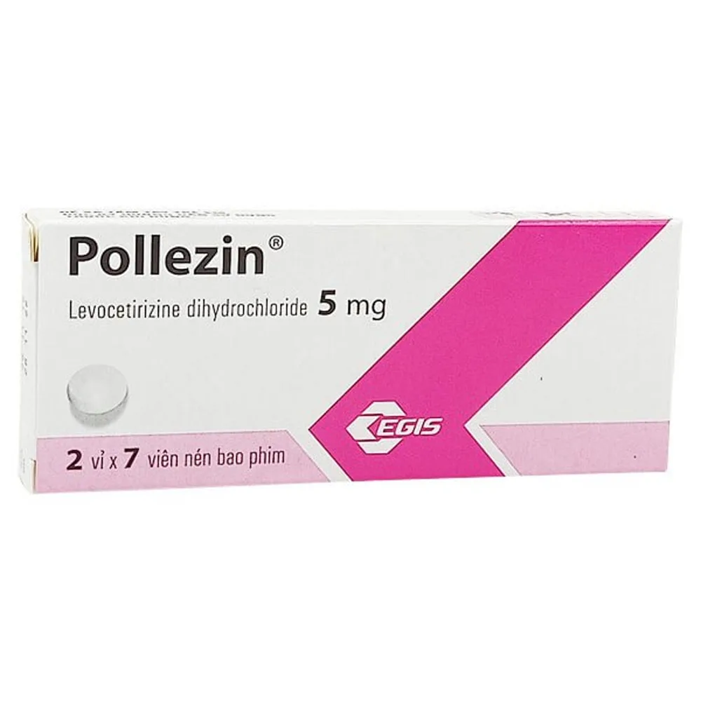 Hình ảnh Thuốc Pollezin 5mg Egis hỗ trợ điều trị viêm mũi dị ứng, mày đay (14 viên)