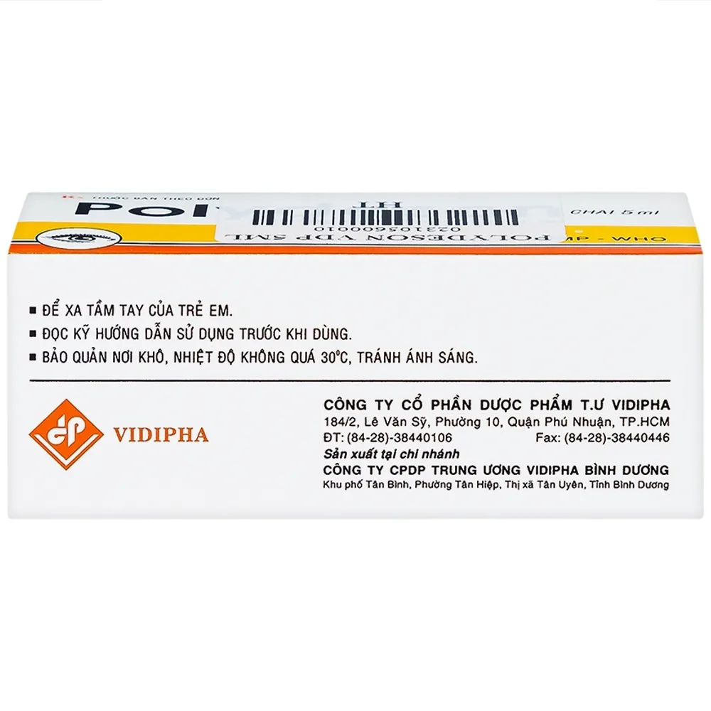 Hình ảnh Thuốc nhỏ mắt, mũi, tai Polydeson Vidipha điều trị viêm kết mạc, viêm mí mắt, viêm xoang (5ml) 