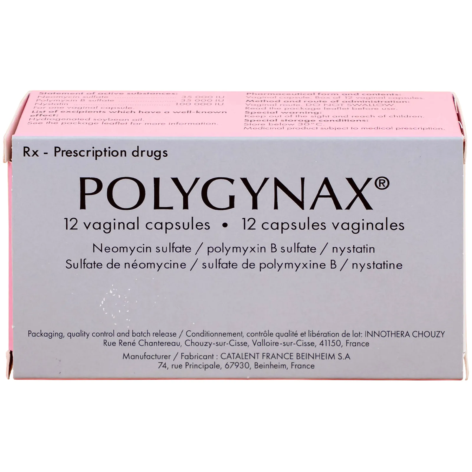 Hình ảnh Viên đặt âm đạo Polygynax Innothera Chouzy điều trị viêm âm đạo, âm hộ - âm đạo (2 vỉ x 6 viên)