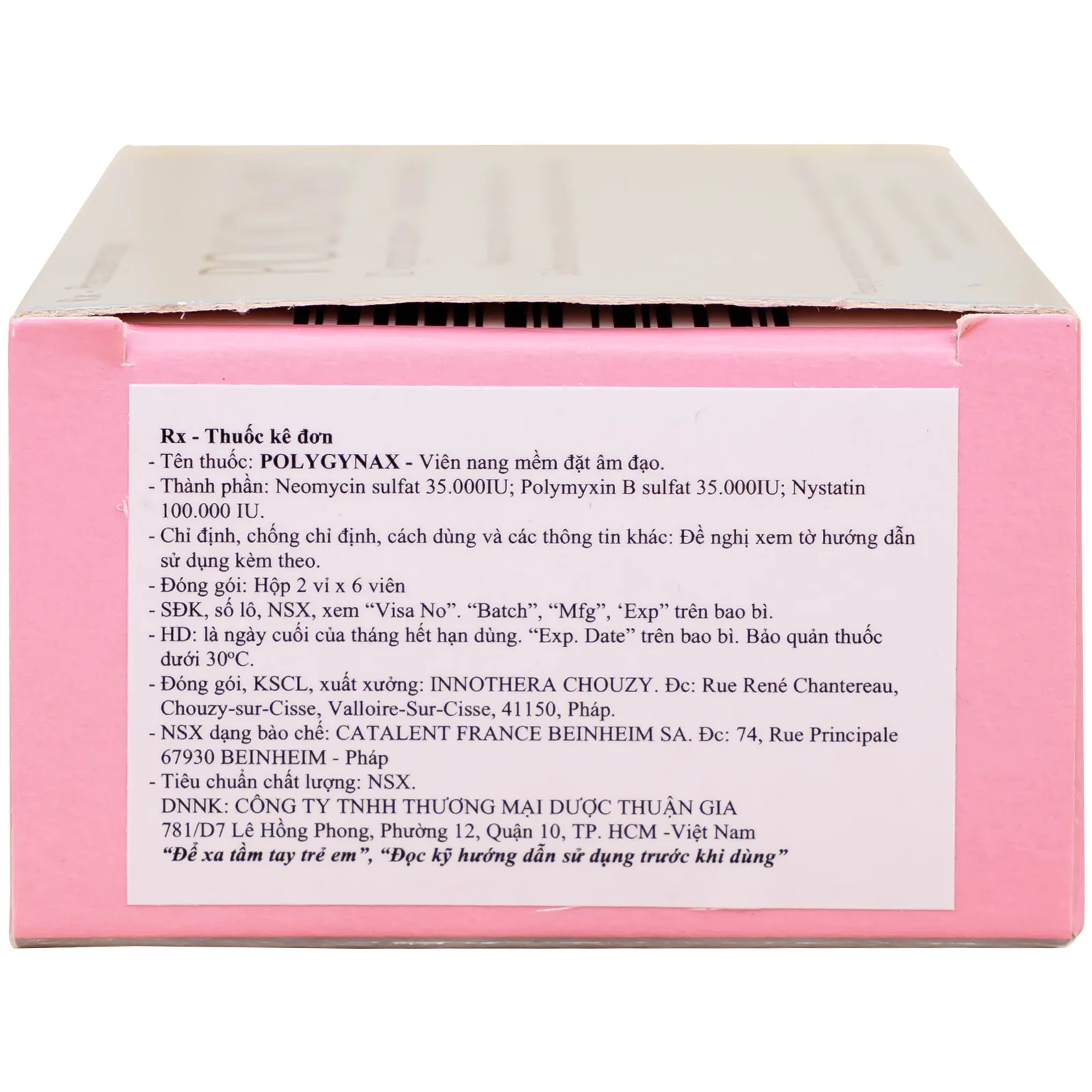 Hình ảnh Viên đặt âm đạo Polygynax Innothera Chouzy điều trị viêm âm đạo, âm hộ - âm đạo (2 vỉ x 6 viên)