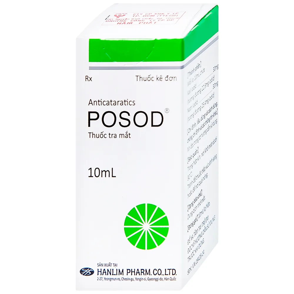 Hình ảnh Thuốc tra mắt Posod Hanlim dùng cho bệnh bị đục, xuất huyết pha lê thể, cận thị (10ml)