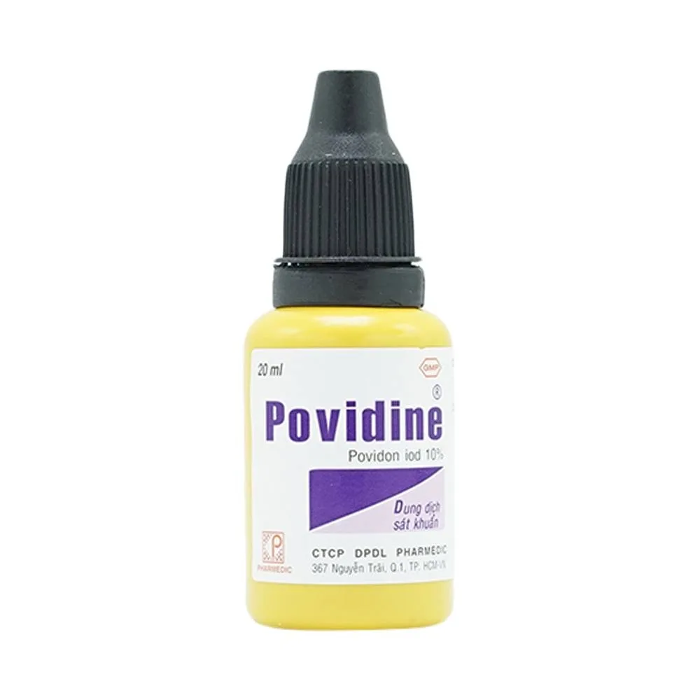 Hình ảnh Dung dịch sát khuẩn Povidine 10% Pharmedic ngăn ngừa nhiễm khuẩn ở vết cắt, vết trầy (20ml)