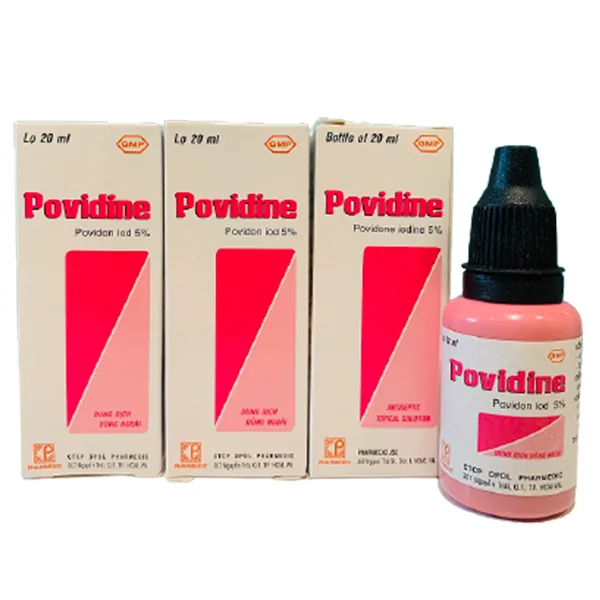 Hình ảnh Dung dịch Povidine 5% Pharmedic sát trùng vùng da quanh mắt và kết mạc trước khi phẫu thuật (20ml)