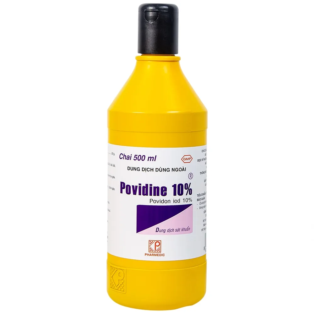 Hình ảnh Dung dịch sát khuẩn Povidine 10% Pharmedic ngăn ngừa nhiễm khuẩn ở vết cắt, vết trầy (500ml)