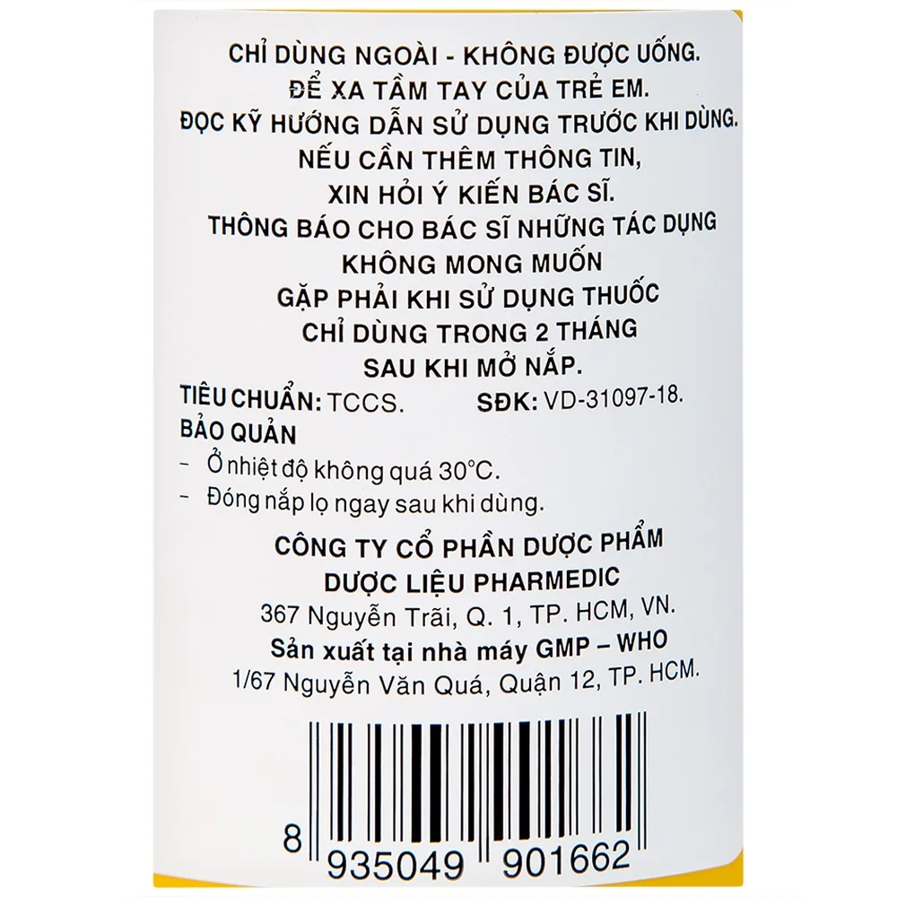 Hình ảnh Dung dịch sát khuẩn Povidine 10% Pharmedic ngăn ngừa nhiễm khuẩn ở vết cắt, vết trầy (500ml)