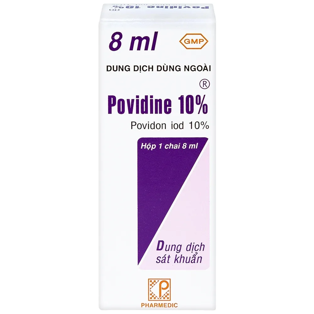 Hình ảnh Dung dịch sát khuẩn Povidine 10% Pharmedic ngăn ngừa nhiễm khuẩn ở vết cắt, vết trầy (8ml)