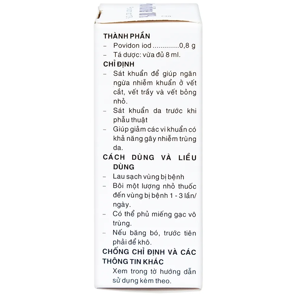Hình ảnh Dung dịch sát khuẩn Povidine 10% Pharmedic ngăn ngừa nhiễm khuẩn ở vết cắt, vết trầy (8ml)