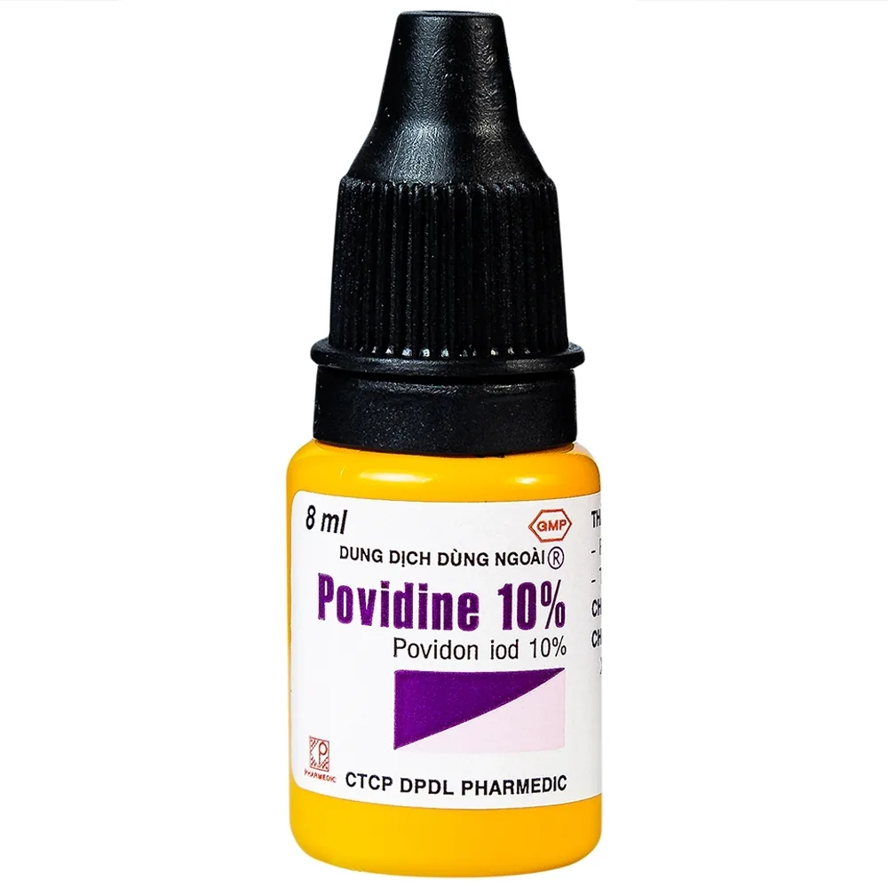 Hình ảnh Dung dịch sát khuẩn Povidine 10% Pharmedic ngăn ngừa nhiễm khuẩn ở vết cắt, vết trầy (8ml)