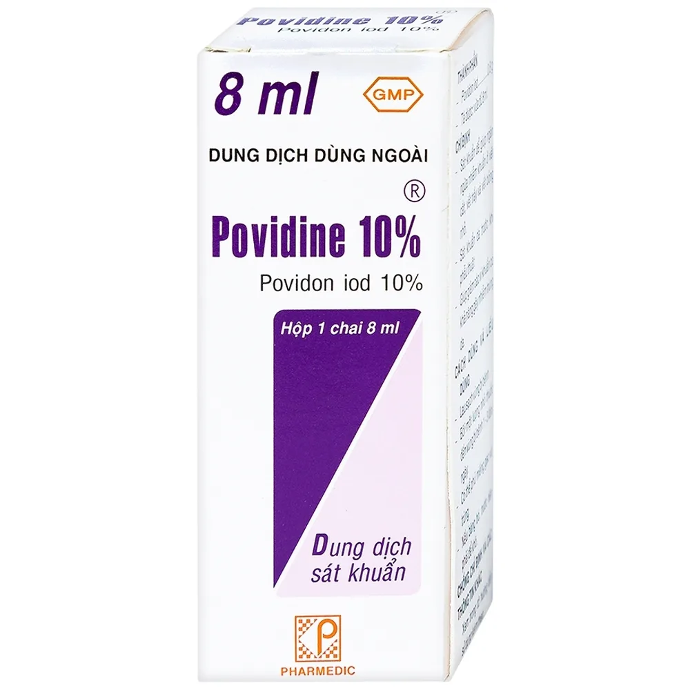 Hình ảnh Dung dịch sát khuẩn Povidine 10% Pharmedic ngăn ngừa nhiễm khuẩn ở vết cắt, vết trầy (8ml)