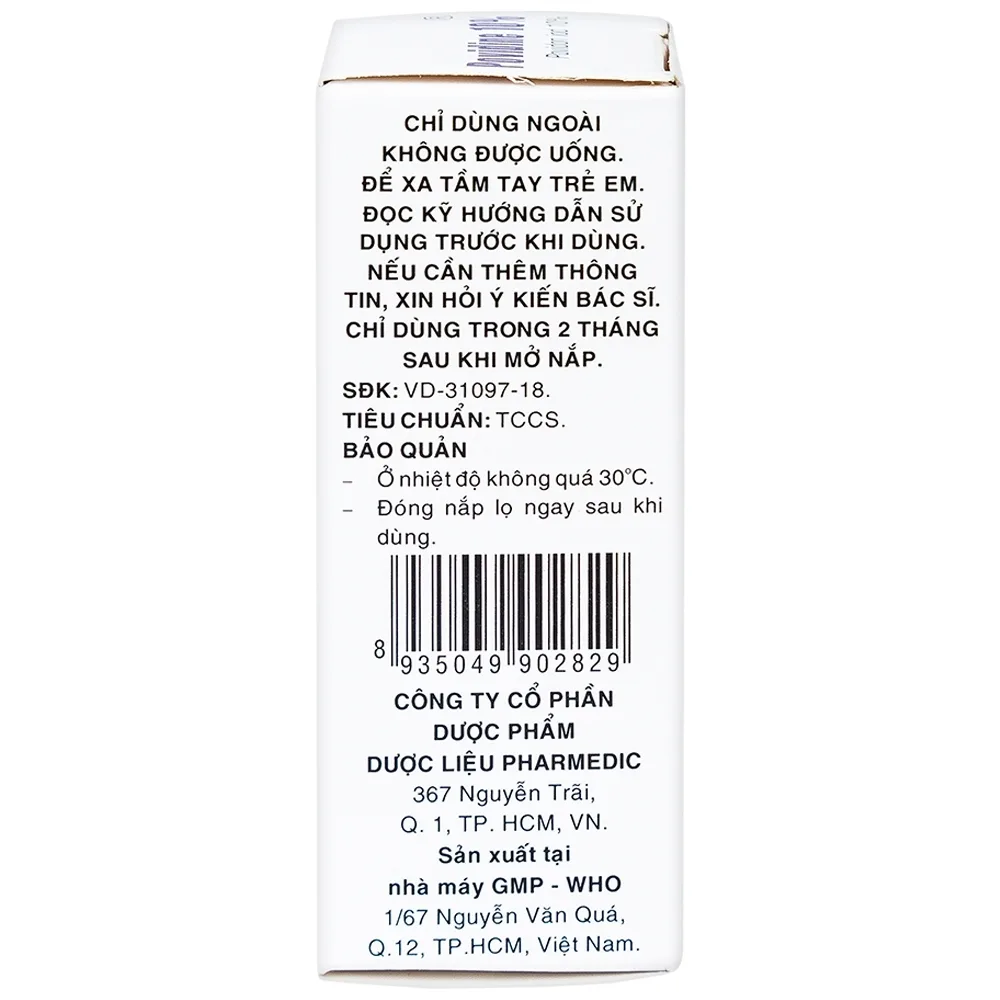 Hình ảnh Dung dịch sát khuẩn Povidine 10% Pharmedic ngăn ngừa nhiễm khuẩn ở vết cắt, vết trầy (8ml)