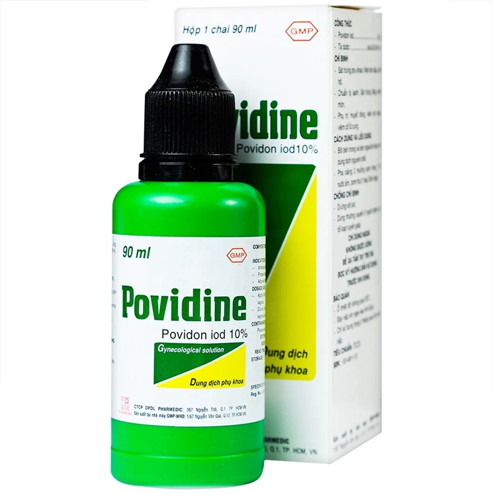 Hình ảnh Dung dịch phụ khoa Povidine 10% Pharmedic sát trùng phụ khoa, viêm âm đạo, âm hộ (90ml)