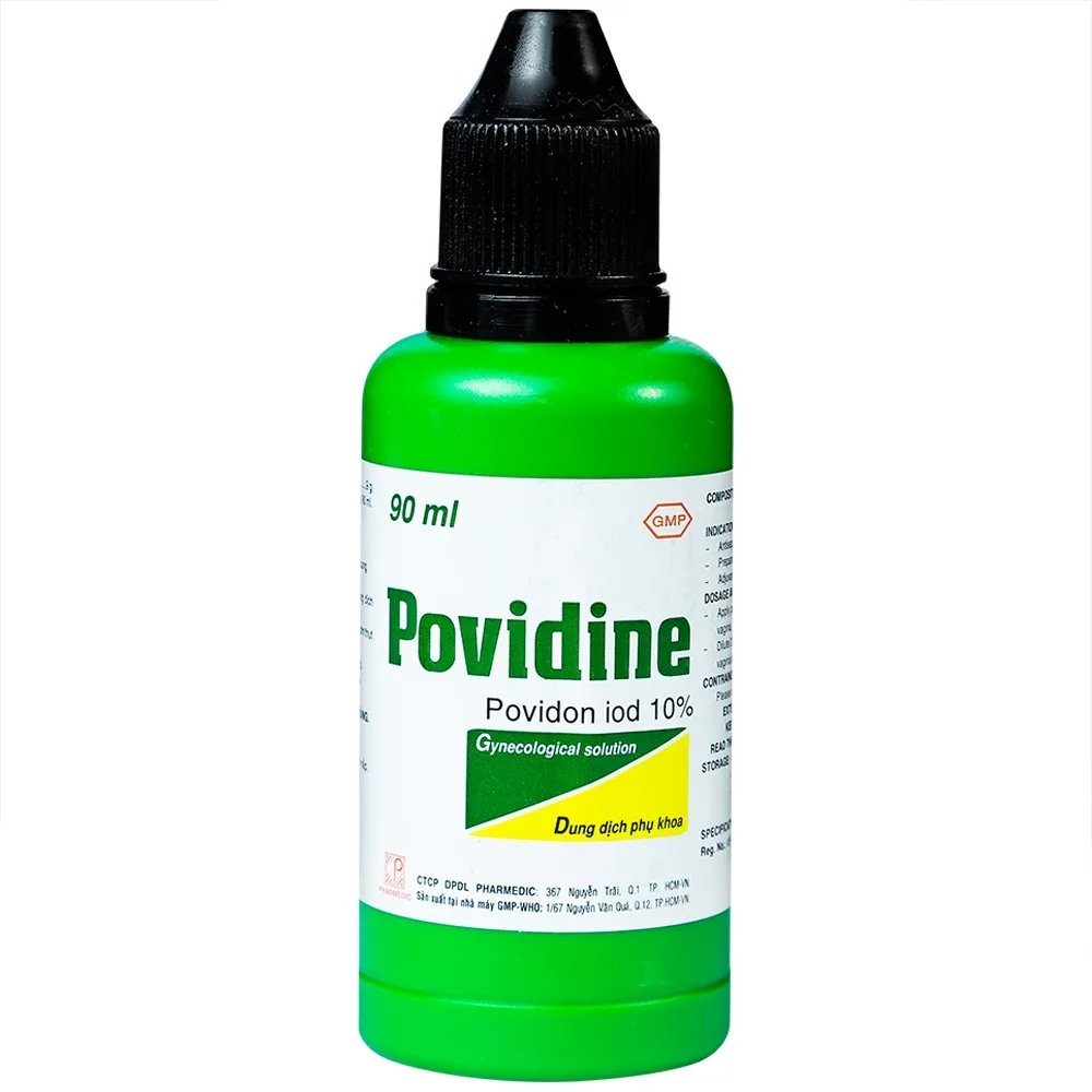 Hình ảnh Dung dịch phụ khoa Povidine 10% Pharmedic sát trùng phụ khoa, viêm âm đạo, âm hộ (90ml)