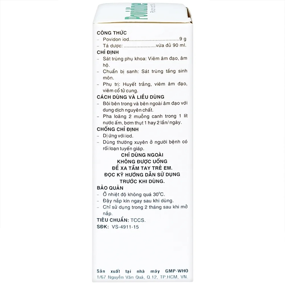 Hình ảnh Dung dịch phụ khoa Povidine 10% Pharmedic sát trùng phụ khoa, viêm âm đạo, âm hộ (90ml)