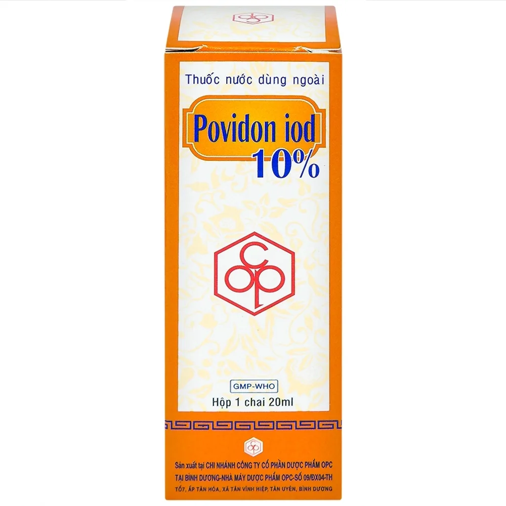 Hình ảnh Thuốc nước dùng ngoài Povidon Iod 10% OPC sát khuẩn vết thương ô nhiễm và da (20ml)